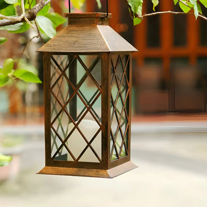 SolaraGlow | Elegant Vintage Outdoor Solar Garden Lantern Light 4