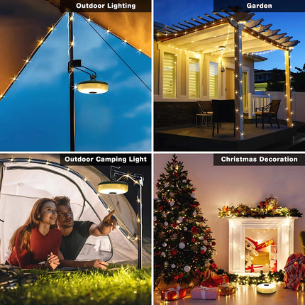 Solar Camping String Lights, LED String Lights with Solar Power Bank