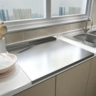 Stainless Steel Cutting Boards, Dishwasher Safe Stainless Steel Chopping Board, Large Meat Cutting Board with Rim