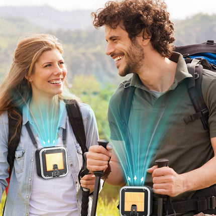 Portable Neck Fan with Solar Charging, Clip On Fan for Waist and Belt