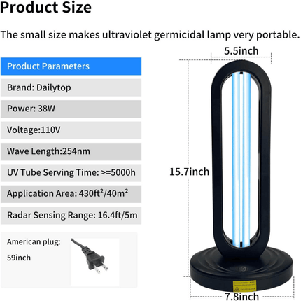 UV Light Sanitizer with Radar Sensor in a bedroom – image 8