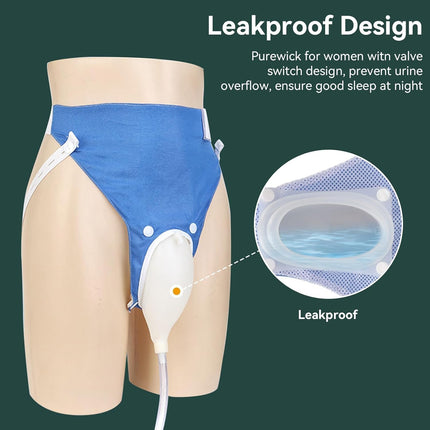 Urine Collector, Reusable Urine Bag with Waist and Leg Straps