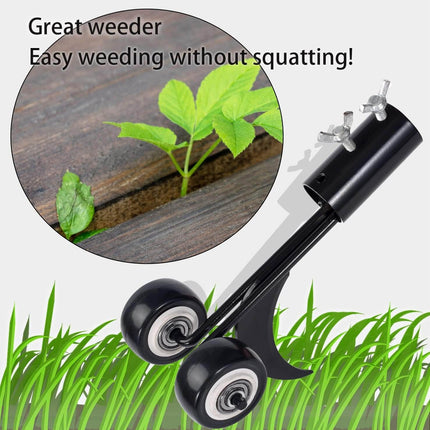 Stand Up Weeding Tool with Wheels, Weed Removal Tool for Driveway Cracks