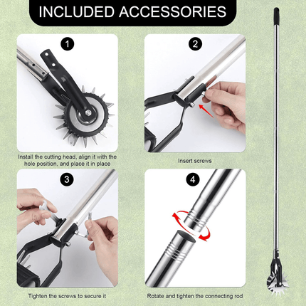 Manual Lawn Edger with Wheels, Rotary Lawn Edging Tool for Grass Borders – image 7