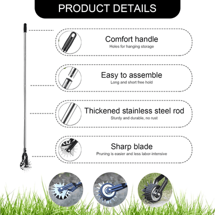 Manual Lawn Edger with Wheels, Garden Edger for Flower Bed and Driveway – image 8