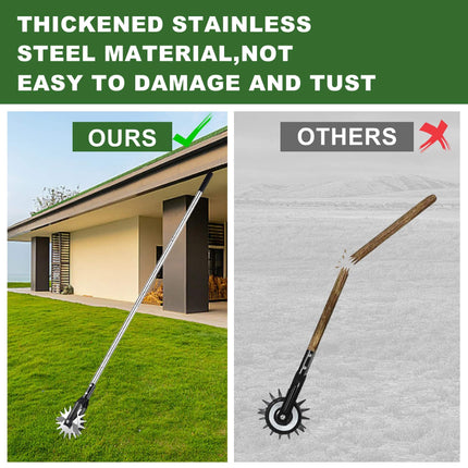 Manual Lawn Edger with Wheels, Garden Edger for Flower Bed and Driveway – image 4
