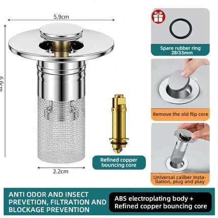 Bathtub Drain Stopper with Hair Catcher – image 7