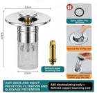 Bathtub Drain Stopper with Hair Catcher – image 7