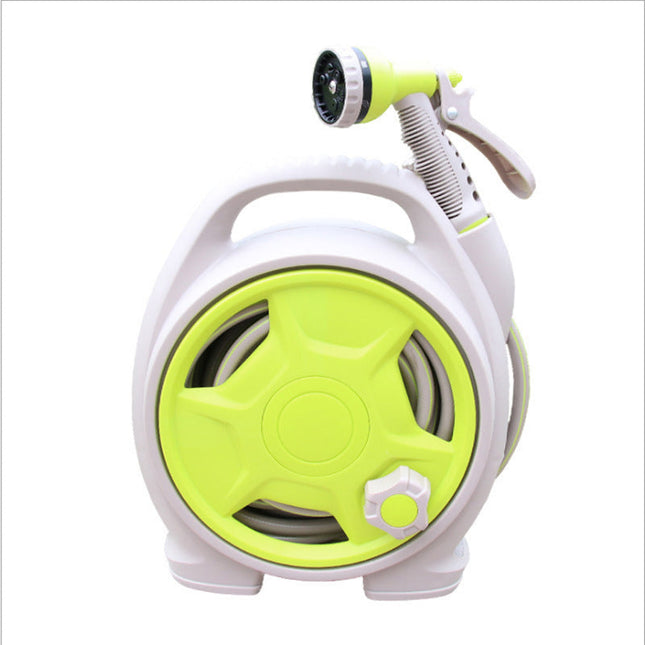 Retractable Garden Hose Reel, 50 ft Garden Hose with 6 Pattern Spray Nozzle, Portable Water Hose Reel for Lawn Watering_01