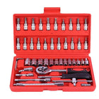 Socket Wrench Set, Socket Set with Ratchet Wrench and Screwdriver Bits, Hand Tools Toolbox for Automotive Repair