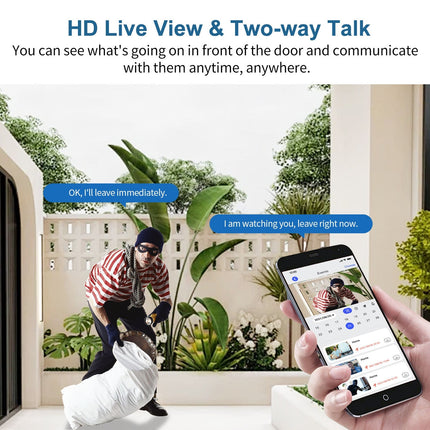 Wireless Doorbell Camera, 1080P Video Doorbell with Two Way Audio and Night Vision