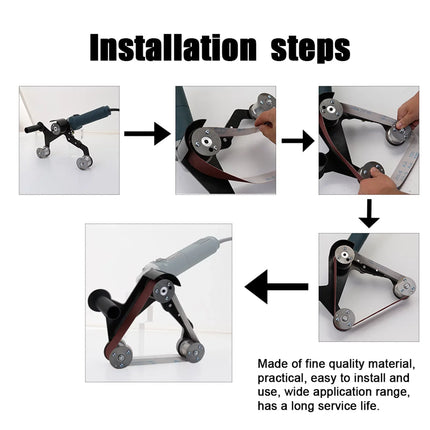 Belt Sander Attachment for Angle Grinder, Handheld Belt Sander Conversion Kit with Sanding Belts – image 4