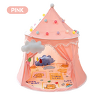 Kids Tent Castle with String Lights and Flags, Princess Tent with Storage Bag for 2 to 3 Children – image 11