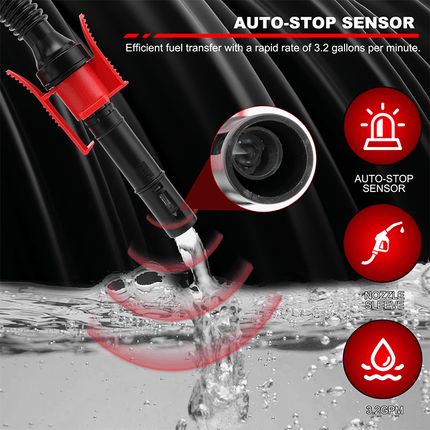 Fuel Transfer Pump Battery Powered, Rechargeable Gas Siphon Pump with Auto Stop – image 10