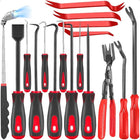 Car Trim Removal Tool Set, 17 Piece Hook and Pick Set with Clip Pliers, Telescoping Magnetic Pick Up Tool and Scraper