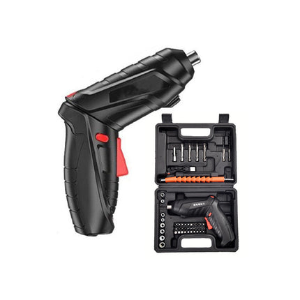 Electric Screwdriver with Bits, Cordless Screwdriver Rechargeable, Mini Power Screwdriver with 90 Degree Folding Grip