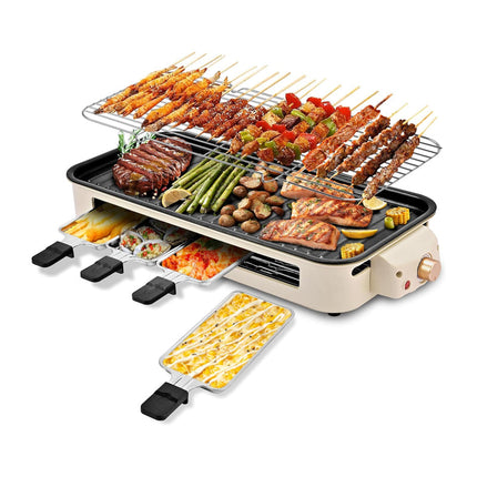 Indoor Electric Grill, Smokeless Indoor Grill with Temperature Control, 2 in 1 Steak Grill, Kitchen Appliance