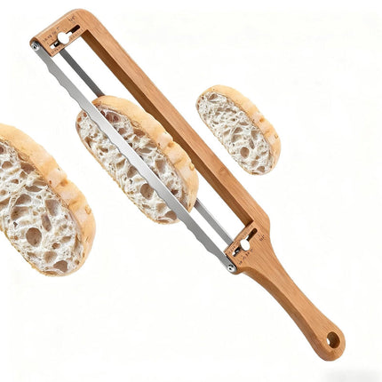 Bread Knife for Homemade Bread, Adjustable Sourdough Bread Slicer with Thickness Guide, Serrated Knife