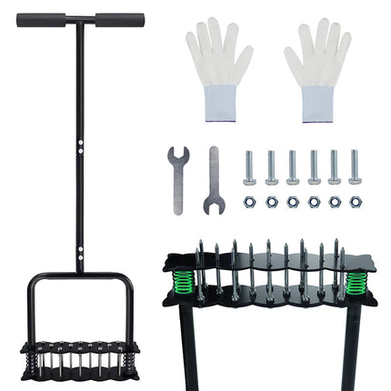 Manual Lawn Aerator, Heavy Duty Lawn Aerator Tool with Spikes, Grass Aerator for Yard and Soil, Gardening Tools
