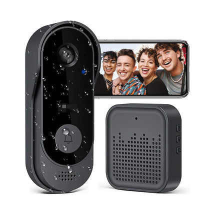 Wireless Doorbell Camera with Chime, Video Doorbell with Night Vision and Two Way Audio, Smart Doorbell, WiFi Camera