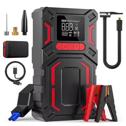 Portable Jump Starter, Car Battery Jump Starter with Portable Air Compressor, Portable Tire Inflator, Power Bank