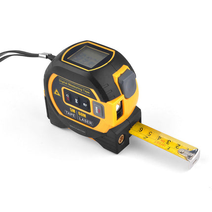 Laser Tape Measure 3 in 1, Laser Measuring Tool with Tape Measure and Cross Line Laser Level, Digital Measuring Tape