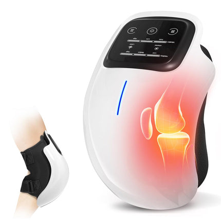 Knee Massager with Heat and Vibration, Cordless Knee Heating Pad with Red Light, Heated Knee Wrap, Gift for Grandpa