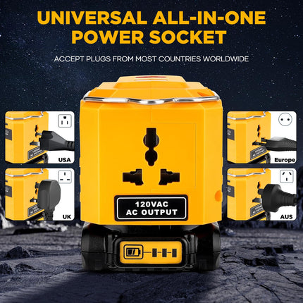 Power Inverter for DeWalt 20V Battery, DeWalt Battery Adapter to 120V – image 4
