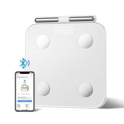 BMI Scale with Bluetooth App, Smart Digital Weight Scale for Body Fat, Body Composition Scale with 8 Electrodes