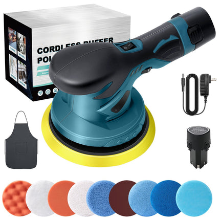 Cordless Car Polisher, Car Buffer Polisher with 6 Speeds, Foam Polishing Pads, Car Detailing Tools for Waxing
