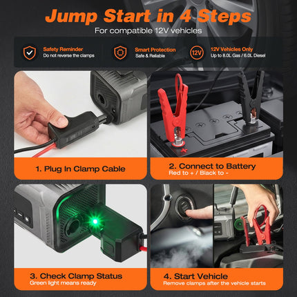 Portable Jump Starter with Tire Inflator and Air Blower, Jump Box – image 10