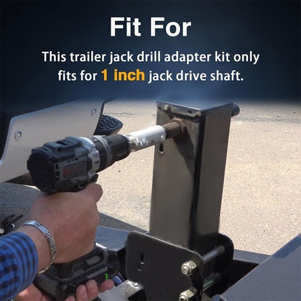 Trailer Jack Drill Socket Adapter, Stainless Steel Trailer Jack Drill Adapter 1/2 Inch Drive – image 10