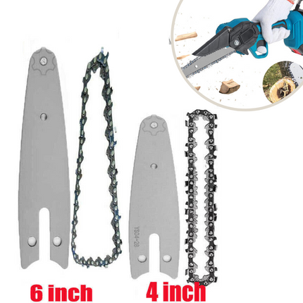 Chainsaw Chains 4 Inch and 6 Inch, Chain Saw Parts with Guide Bar for Mini Electric Chainsaw