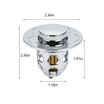 Bathroom Sink Stopper, Bathroom Sink Drain Plug with Strainer Basket – image 12