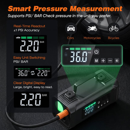Portable Jump Starter with Tire Inflator and Air Blower, Jump Box – image 7
