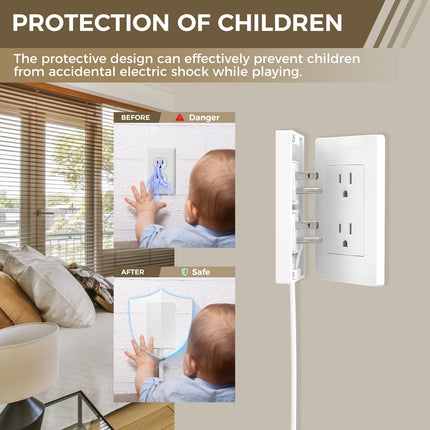 Flat Plug Power Strip with Outlet Concealer, Outlet Safety Cover – image 12