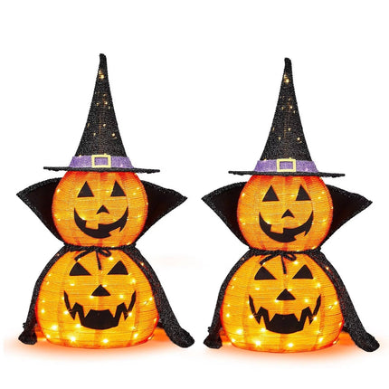 Halloween Pumpkin Decor 3 ft Set of 2, Giant Pumpkin with Hat – image 5