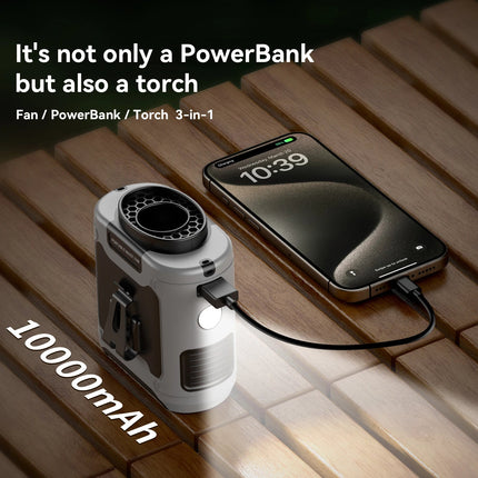 Portable Fan with 10000mAh Power Bank, Clip On Waist Fan for Outdoor Work