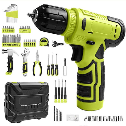 Cordless Drill Set, 126 Piece Home Tool Kit with Keyless Chuck Drill, Household Tool Kit for Home Repair and DIY