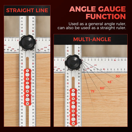 Carpentry Ruler for Drilling with Bubble Level, Cabinet Hardware Jig – image 11