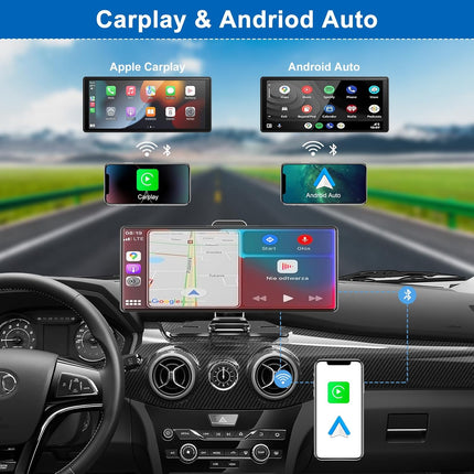 Dash Cam with Wireless CarPlay and Android Auto, 4K Dashcam Front and Rear Car Camera, CarPlay Screen, Car Stereo – image 6