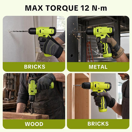 Cordless Drill Set, 126 Piece Home Tool Kit with Keyless Chuck Drill – image 6
