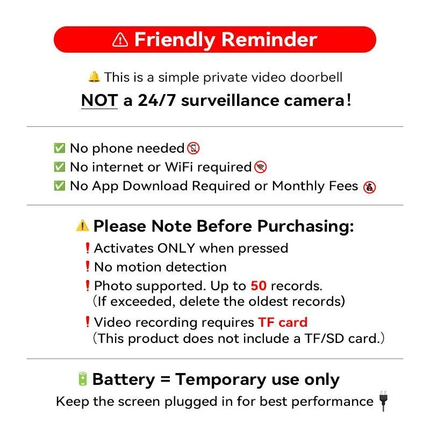 Doorbell Camera with Indoor Screen, Wireless Doorbell with Camera and Night Vision – image 6