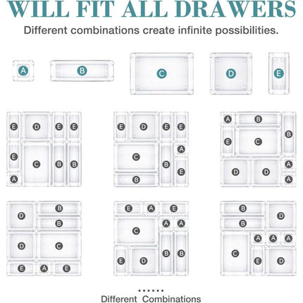 Clear Drawer Organizers, Transparent Drawer Organizer Storage Set – image 6