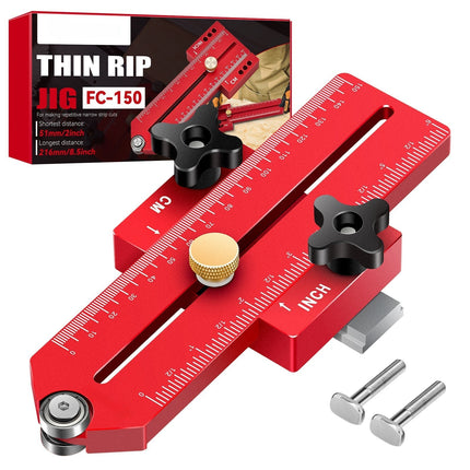Table Saw Thin Rip Jig, Woodworking Jig for Repeat Thin Strip Cuts, Carpentry Tools for Band Saw and Router Table