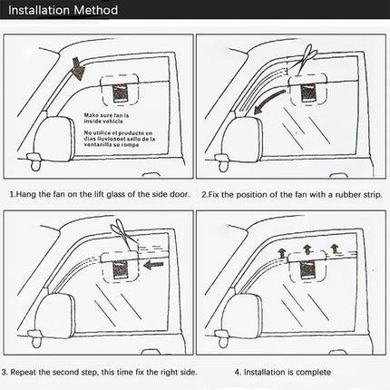 Solar Powered Car Window Exhaust Fan with Dual Heads and Temperature Display – image 7