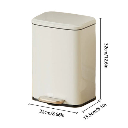 Stainless Steel Trash Can with Lid, Kitchen Garbage Bin with Removable Inner Bucket