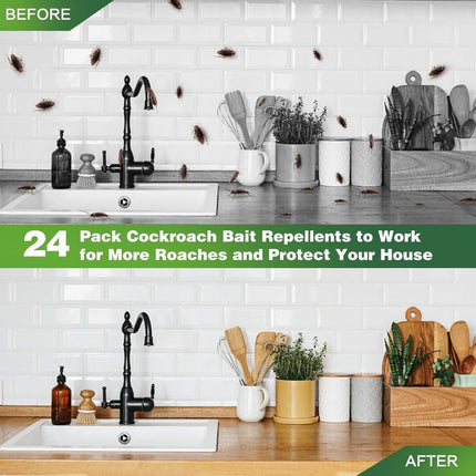 Roach Bait Stations, Boric Acid Cockroach Bait Discs Indoor – image 4