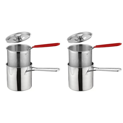 Stainless Steel Fryer with Strainer Basket, Deep Fryer Pot with Lid – image 14
