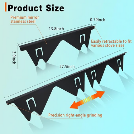 Stove Gap Covers, Stainless Steel Gap Filler for Stove and Counter, Kitchen Gadgets, Kitchen Accessories – image 6